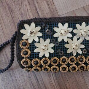 Coconut Shells Brown Small Purse Wristlet Bag Womens Tropical Resort